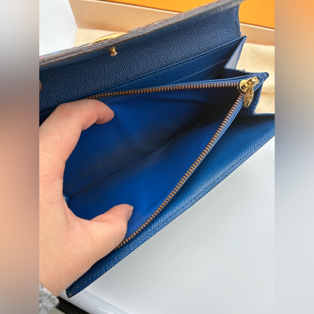 LOUIS VUITTON BLACK MURAKAMI NOIR MULTI COLOR SARAH WALLET LIMITED EDITION - Picture 8 of 14